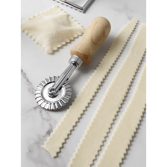 Wooden Handle Dough Cutter for Baking, Pastry & Pizza Making Ergonomic Tool for Cleanly Dividing, Shaping Bread, Cookies, and Pie Crusts.