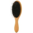 Wooden Handle Hair Brush Portable Bristles Scalp Massage Detangle