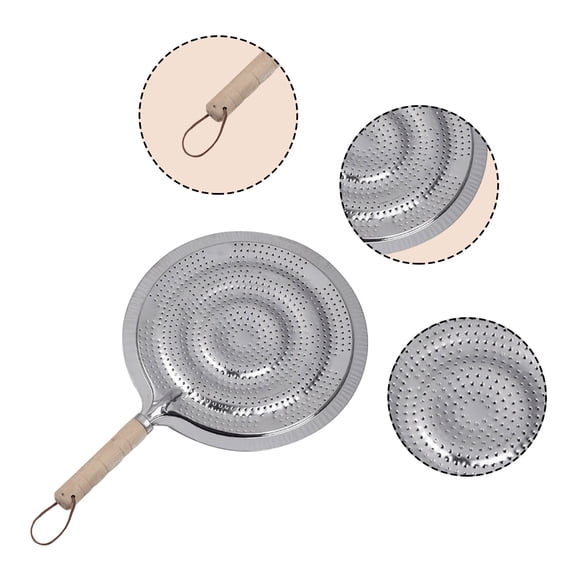 Wooden Handle Heat Diffuser 21cm - Induction Cooktop Adapter for Glass Cookware, Scald Hot Pot Trivet Mats for Pots and Pans, Heatproof Pad