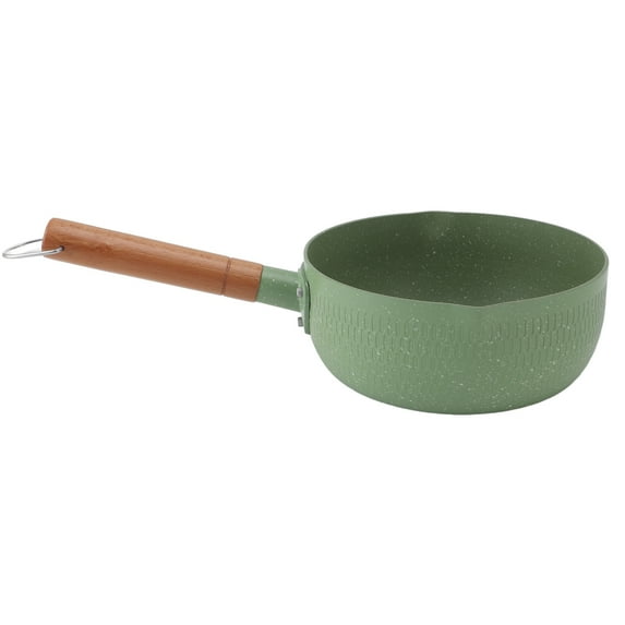 Wooden Handle Milk Pot Aluminum Alloy Multifunctional Flat Bottomed Noodle Sauce Pan For Home Kitchen Restaurant