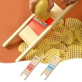 thumbnail image 1 of Wooden Handle Potato Chipper Tool | Vegetable Cutter & Potato Mesh Knife for Home Kitchen Use | Includes 1 Eraser-Style Cutting Tool, 1 of 5