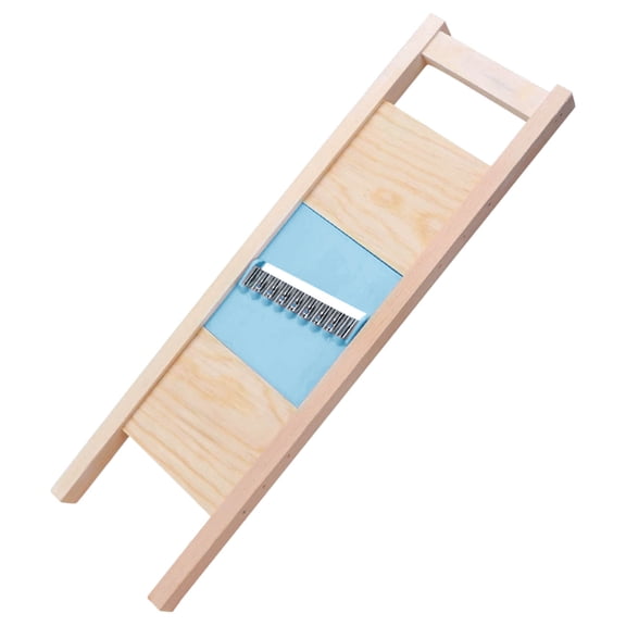 Wooden Handle Potato Peeler, Mesh Potato Chip Knife, Household Vegetable Cutter, Potato Eraser Tool for Kitchen Food Preparation Light Blue