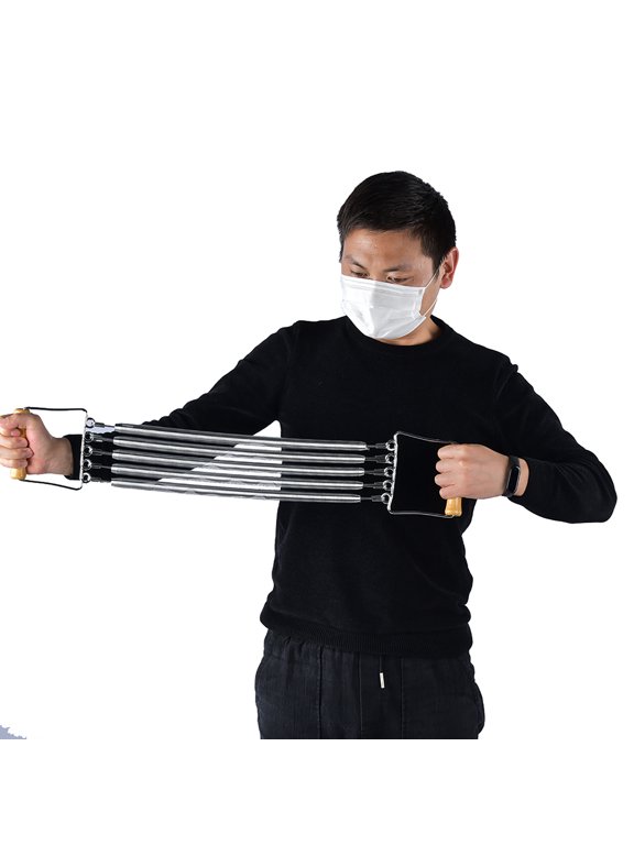 Wooden Handle Removable Spring Chest Expander Developer Household Exercise Muscle Fitness Equipment
