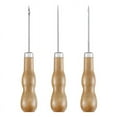 thumbnail image 1 of Wooden Handle Shoes Repairing Awl Leather Shoe Sewing Cobbler Tool DIY Craft Repair Hand Stitcher Straight Curved Hook, 1 of 14
