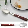 thumbnail image 1 of Wooden Handle Stainless Steel Cutlery, Wooden Handle Silverware Set, Wide-Handle Flatware, Retro Table Knife Fork Spoon Set, Ideal for Daily Meals, Dinner Parties, 1 of 5