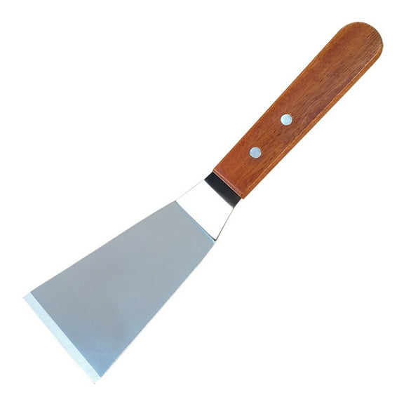 Wooden Handle Stainless Steel Small Frying Spatula Leak Spatula Steak Steak Spatula Cooking Pizza Spatula Fried Fish Barbecue Shovel Baking Utensils HN254
