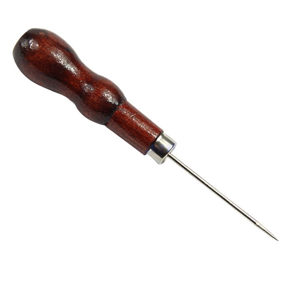Wooden Handle Steel Needle Sewing Awl Hole Maker for Canvas Leather Tools