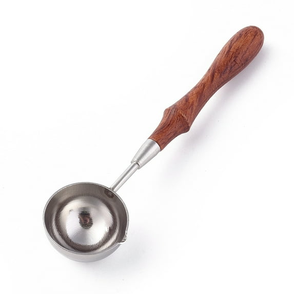 Wooden Handle Wax Sealing Stamp Melting Spoon for Wax Seal Stamp Melting Spoon Wedding Invitations Making Platinum 116.5x29.5x14.5mm Diy