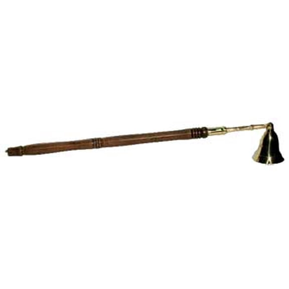 Wooden Handled Brass Snuffer