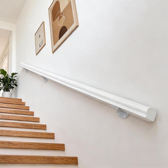 Wooden Handrails, 1-14ft Non-Slip Staircase Handrail,Wall Mounted Barrier-Free Staircase Grab Bar for Elderly, for Home Garden Corridor Lofts Kindergarten Guardrail Decking Railings (4FT)