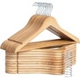 thumbnail image 1 of Wooden Hangers 30 Pack, Wood Coat Hangers for Closet, Heavy Duty Clothes Hangers for Suits, Shirts, Pants, Jackets, Natural Wood Color, 1 of 7