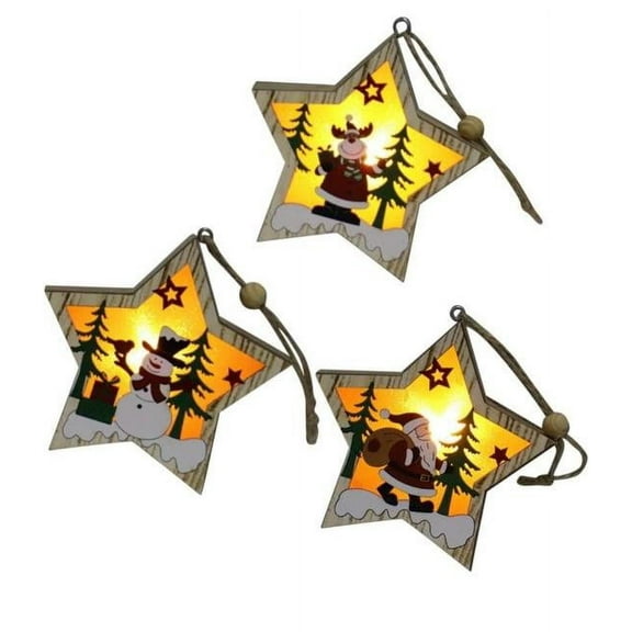 Wooden Hanging Christmas lights Decoration / Star