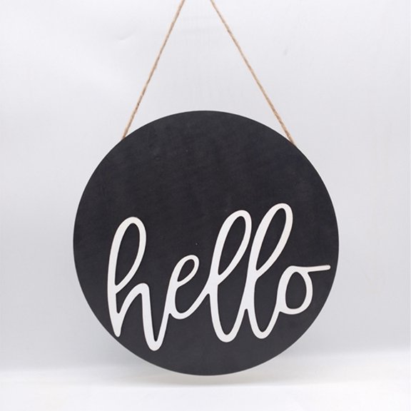Wooden Hanging Door Sign Round Simple Wall Decoration Hanging Sign Home Creative DIY Welcome Door Sign