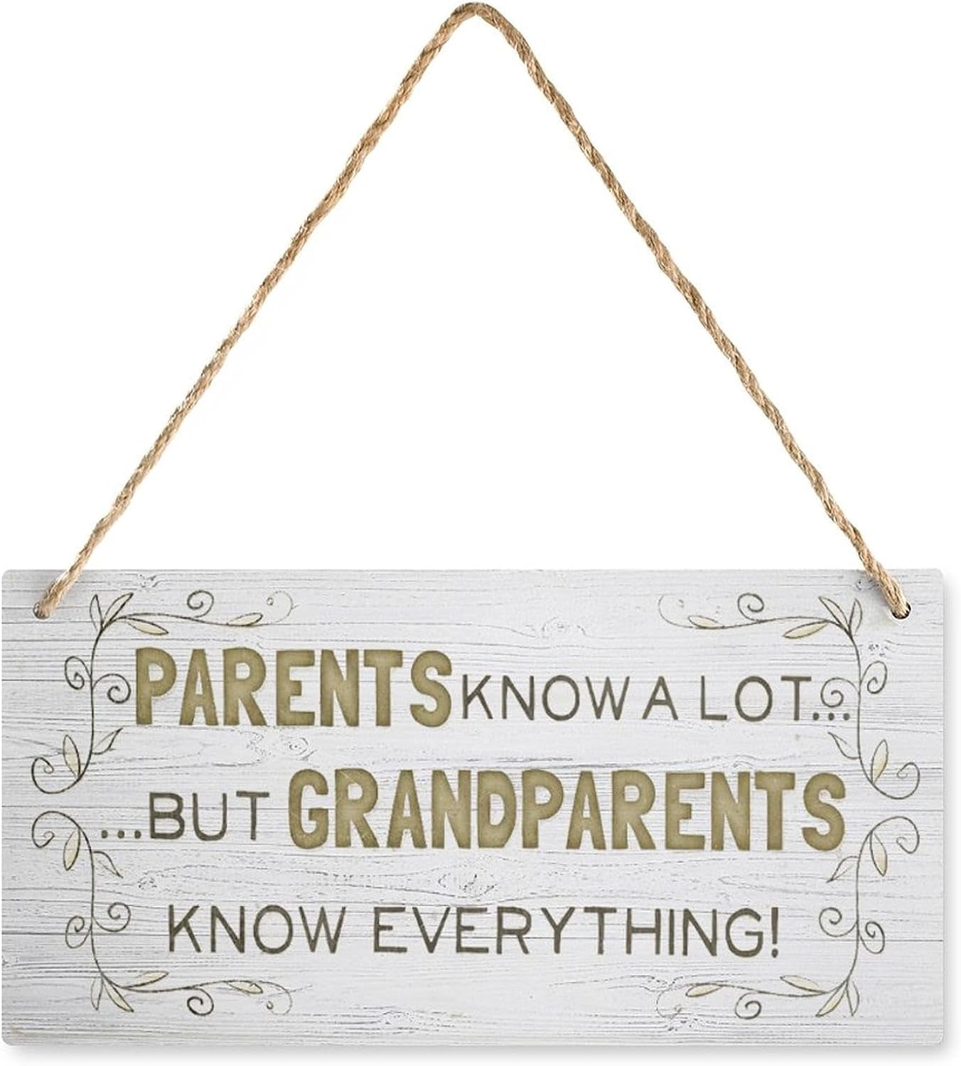 Parents Coming Sign Wooden Hanging Sign Parents Know A Lot But Grandparents Know Everything ...