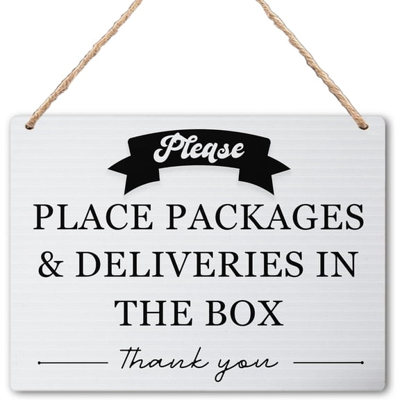 Wooden Hanging Sign, Please Leave Packages Here Thank You Delivery Driver Funny, Outdoor Plaque, 8x12 Inch, for Front Porch Entryway Package Station