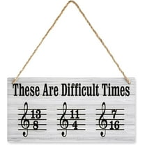 Wooden Hanging Wall Art Positive Quotes These Are Difficult Times Hanging Wood Sign, Printed Wall Plaque Wood Signs, Hanging Rustic Family Signs For Home Decor Gift 12X6 Inch