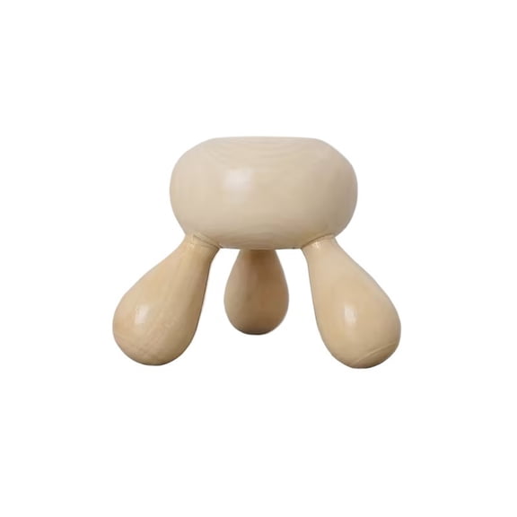 Wooden Head Massager Roller Stick - Manual Massage Tool for Stress Relief and Relaxation