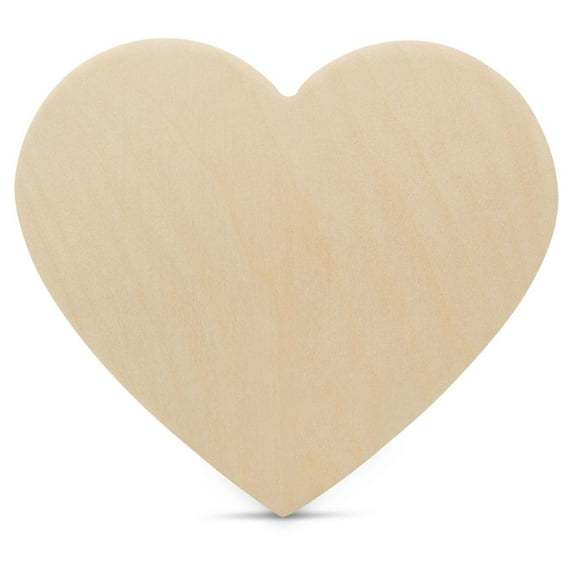 Wooden Heart Cutouts for Crafts 20 inch, 1/4 inch Thick, Pack of 10 Unfinished Heart Shaped Wooden Cutouts, by Woodpeckers