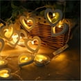 thumbnail image 1 of Wooden Heart Fairy String Light Valentine's Day Heart Shaped String Light Battery Operated String Led Light for Christmas Holiday Wedding Garden Birthday Party Indoor, 1 of 5
