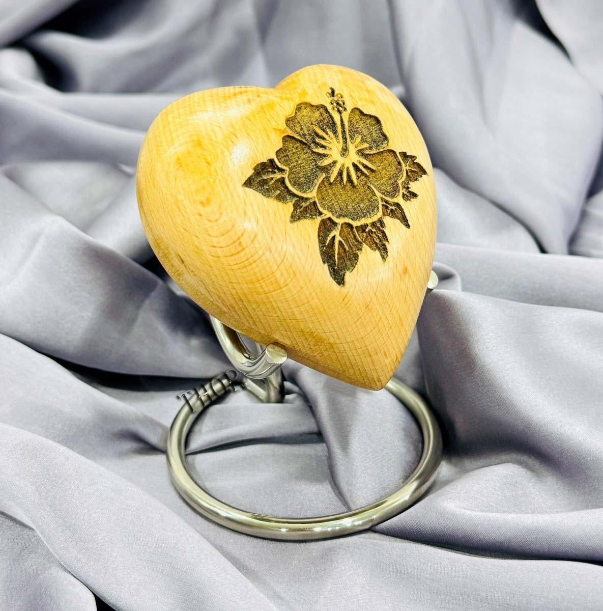 Wooden Heart Keepsake Urn Mini Ash Urn Small Handcrafted Cremation