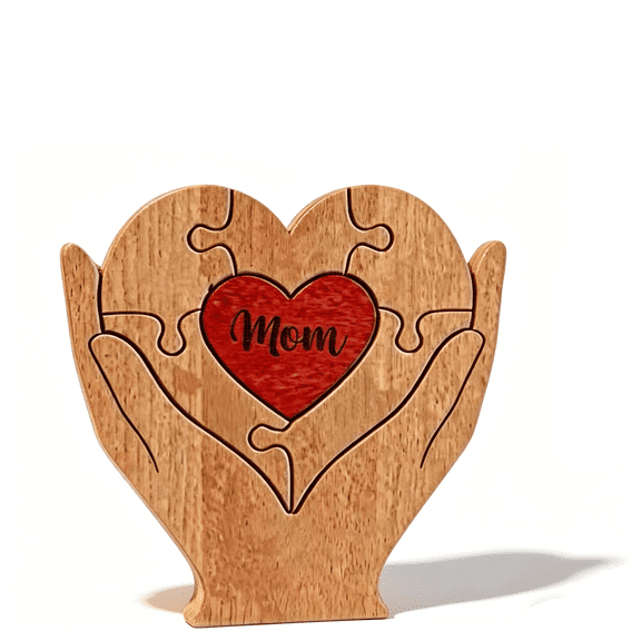 Wooden Heart Puzzle, Mothers Day Gifts for Mom, Mom Love Keepsake Home Decoration