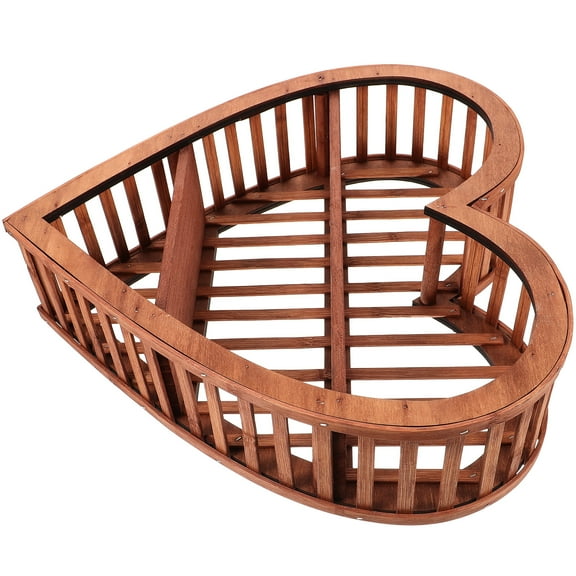 Wooden Heart Shelf Wall Shape Home Decor Display Light Brown