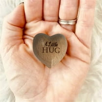 Wooden Heart Tokens Little Pocket Hugss Engraved 'A Little Hug' Miss You Note Isolation Gift For Someone You Love As Pocket Decoration Or Keepsake For Distance And Emotional