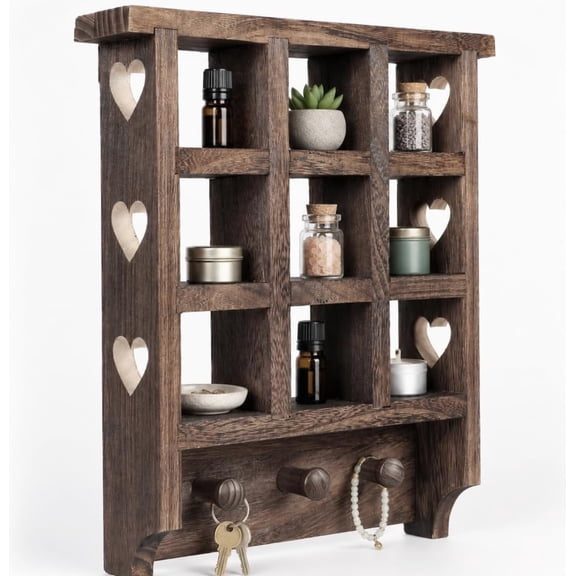 Wooden Heart Shelf