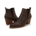 thumbnail image 1 of Wooden Heel Short Chelsea Ankle Boots (Mocha, 11), 1 of 4