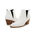 thumbnail image 1 of Wooden Heel Short Chelsea Ankle Boots (White, 9), 1 of 4