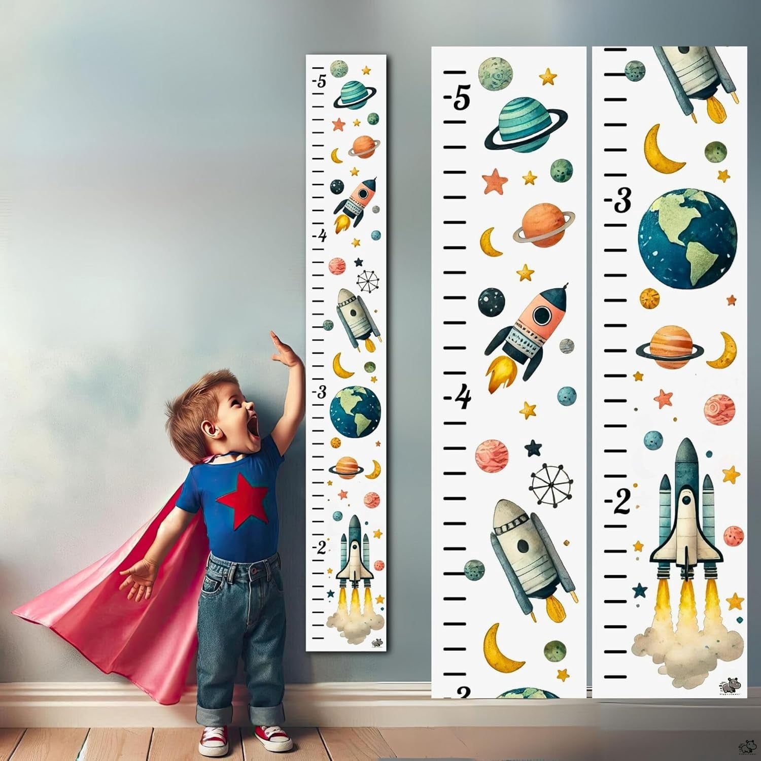 Wooden Height Growth Chart for Kids - Baby Wall Decor for Tracking Boys ...