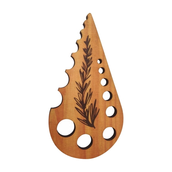 Wooden Herb Stripper Tool With Multi Size Holes For Fast Easy Removal From Stems For Garden Greens