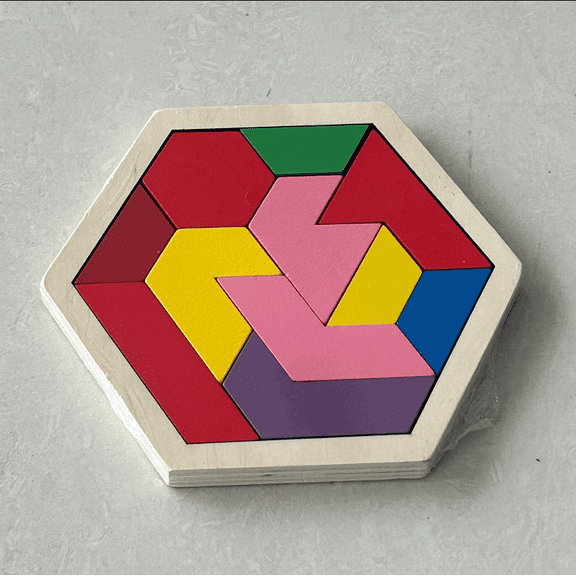 Wooden Hexagon Puzzle Game, Brain Teaser Logic Puzzle for Adults and Families, Interactive Board Game with Portable Design, Creative Gift for Christmas Birthday