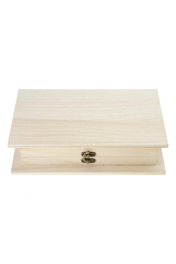 Hinged Storage Box with Lock Handmade Rectangular Shape Lockable Jewellery Case Clamshells Desktop Sundries Organiser