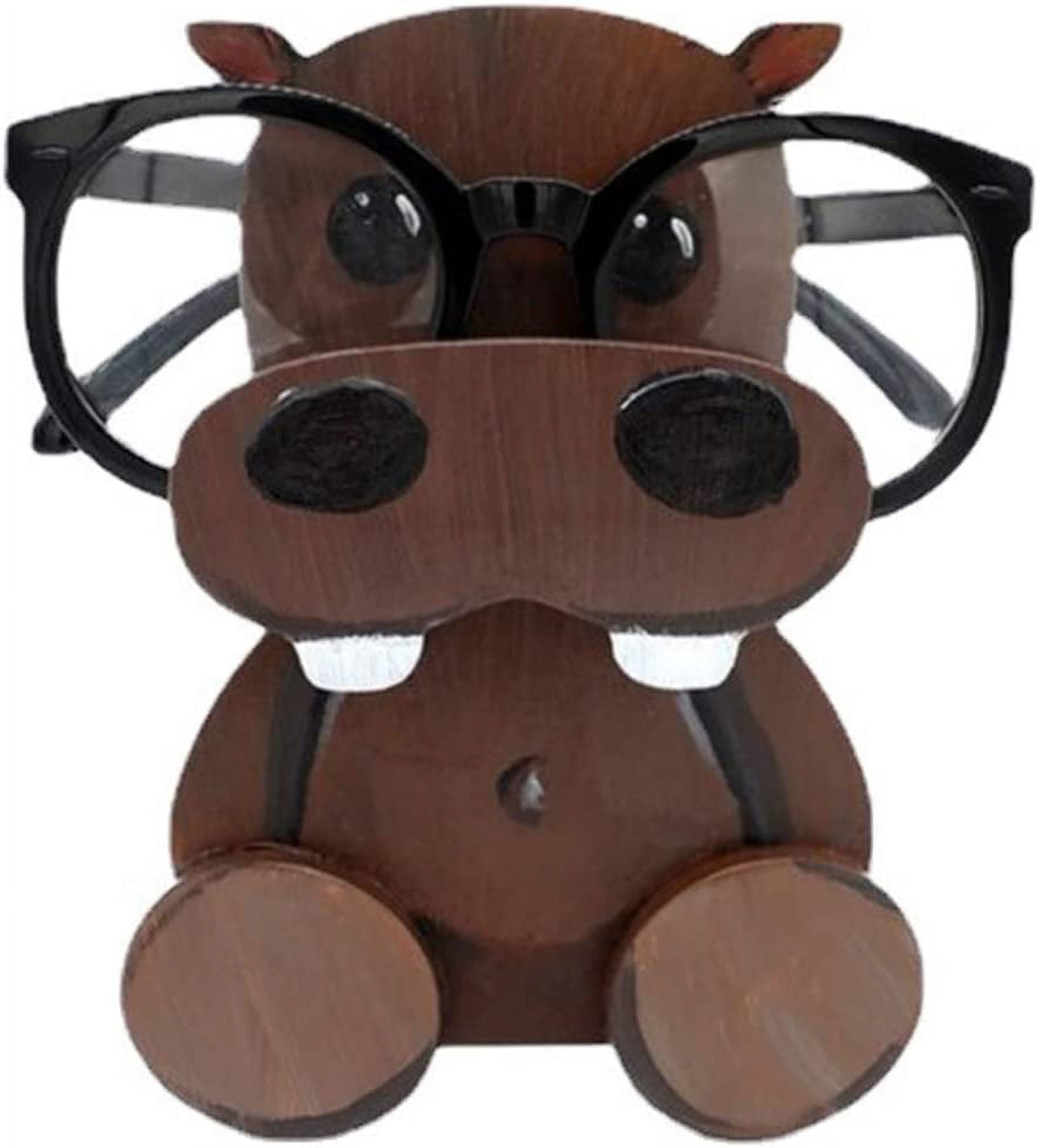 IUIBMI Wooden Glasses Holder Stand Fun Animal Eyeglass Holder