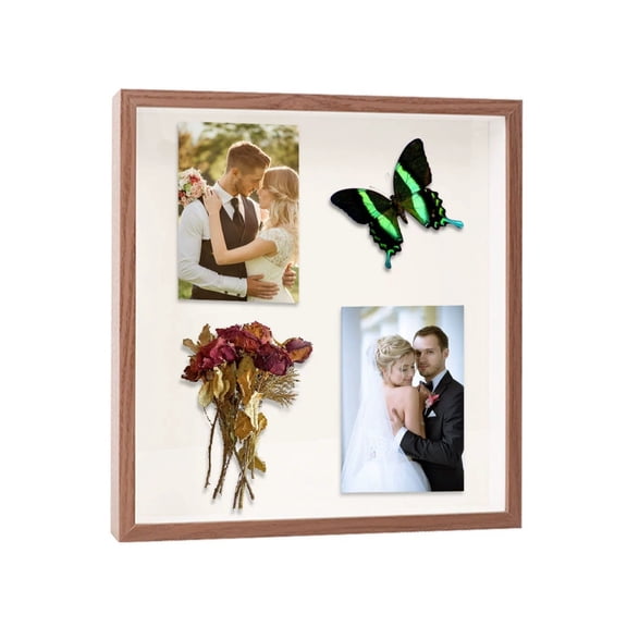 Wooden Hollow Frame for Photo Display Square 3cm Opening 6x8 Inch Handmade DIY Storage Desktop or Wall Hanging Unique Keepsake Craft