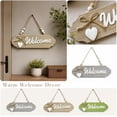 thumbnail image 1 of Wooden Home Decor, Welcome Sign for Front Door, Front Door Hanging Decor, Welcome Home Decorations, 7X4 Inch Beige Hanging Wooden Plaque with Bead Accents, Rope Bow and Heart, 1 of 8
