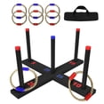 thumbnail image 1 of Wooden Hoop Toss Game Set With 6 Double Sphere Circlets 4 Challenge Modes Includes Carry Bag For Inside Family Entertain, 1 of 7