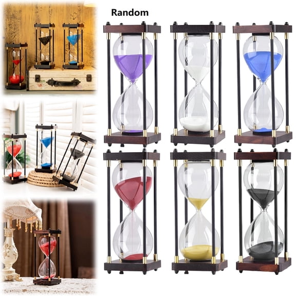 Wooden Hourglass Timer 60 Minutes Large Sand Timer for Focus Desk Decor Home Office Soothing Sensory Tool Minimalist Kitchen Accessory Meditation Timer