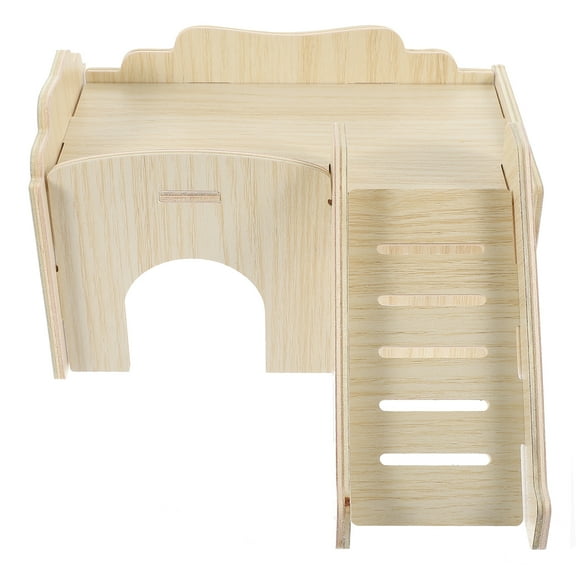 Wooden House Rat Nest Chinchilla Cage Toy Decor Home Hamster Castle Double Layer