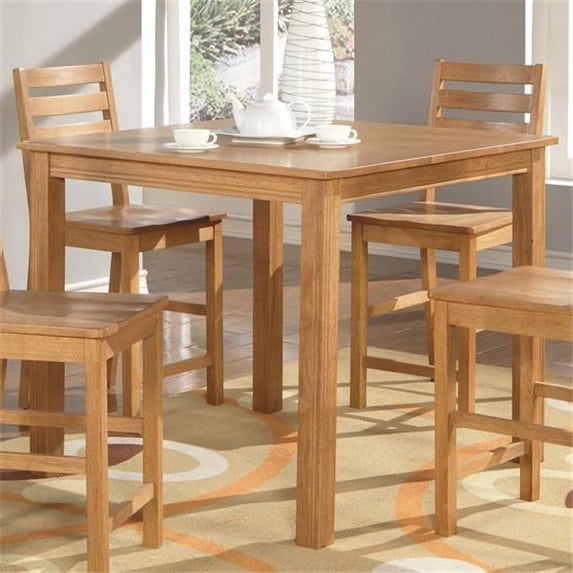 Wooden Imports CB06-T-OAK Cafe Pub Counter Height Square Table - Natural Oak