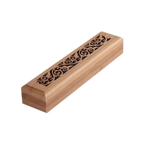 Wooden Incense Burner with Cover, Bamboo Incense Holder, Meditation Aroma Diffuser, Home Decor