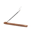 thumbnail image 1 of Wooden Incense Holder for Sticks with Inlays of Brass PEACE SIGN 10 inches Long, 1 of 6