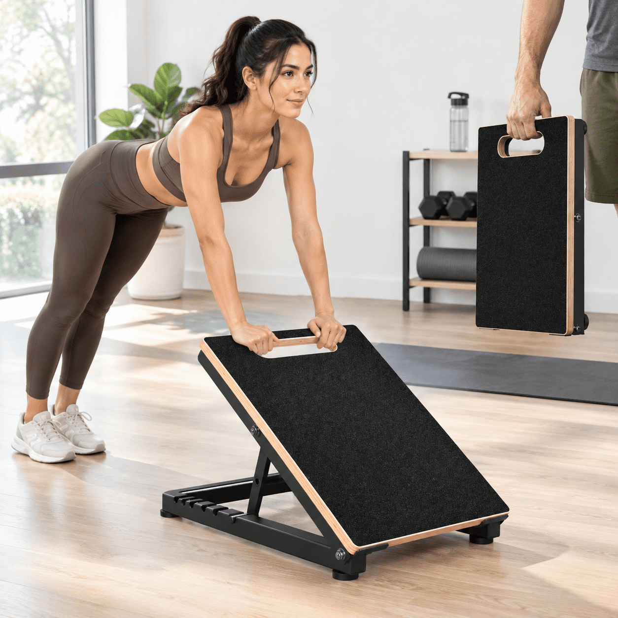 Wooden Incline Stretch Board with Steel Frame, Adjustable Angles for ...