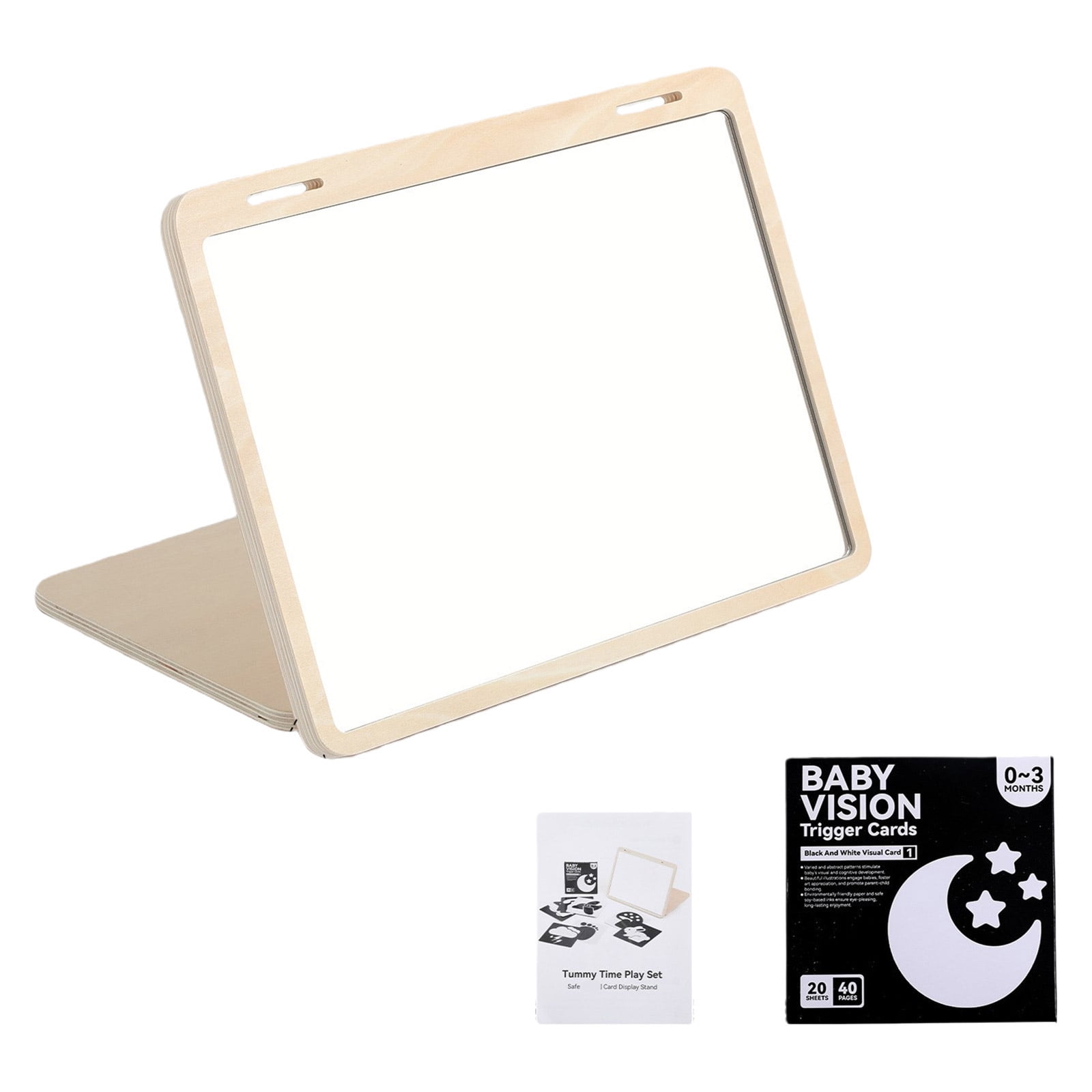 Wooden Infant Perceptual Development Toy Pliable Glass With Constructed In Card Storage For Visual Cognitive Learning