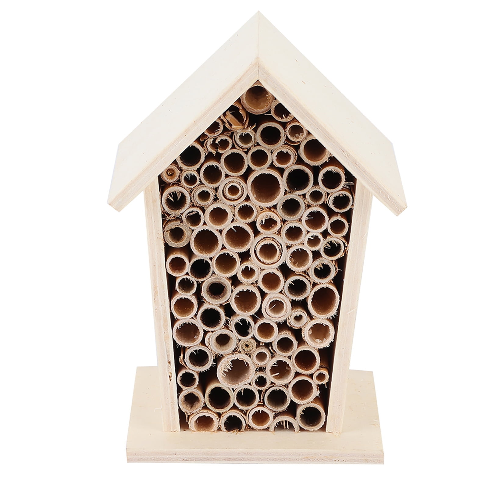 Wooden Bee House Outdoor Wooden Bee Hotel Wood Shelter Nesting Box Native Wooden Bee House For Outdoor Garden And Yard Decoration For Bees Butterflies And Medium