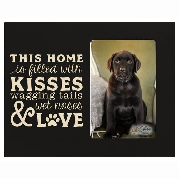Wooden Inspirational 8x10 Picture Frame for Pet Dogs holds 4x6 photo This Home Is Filled