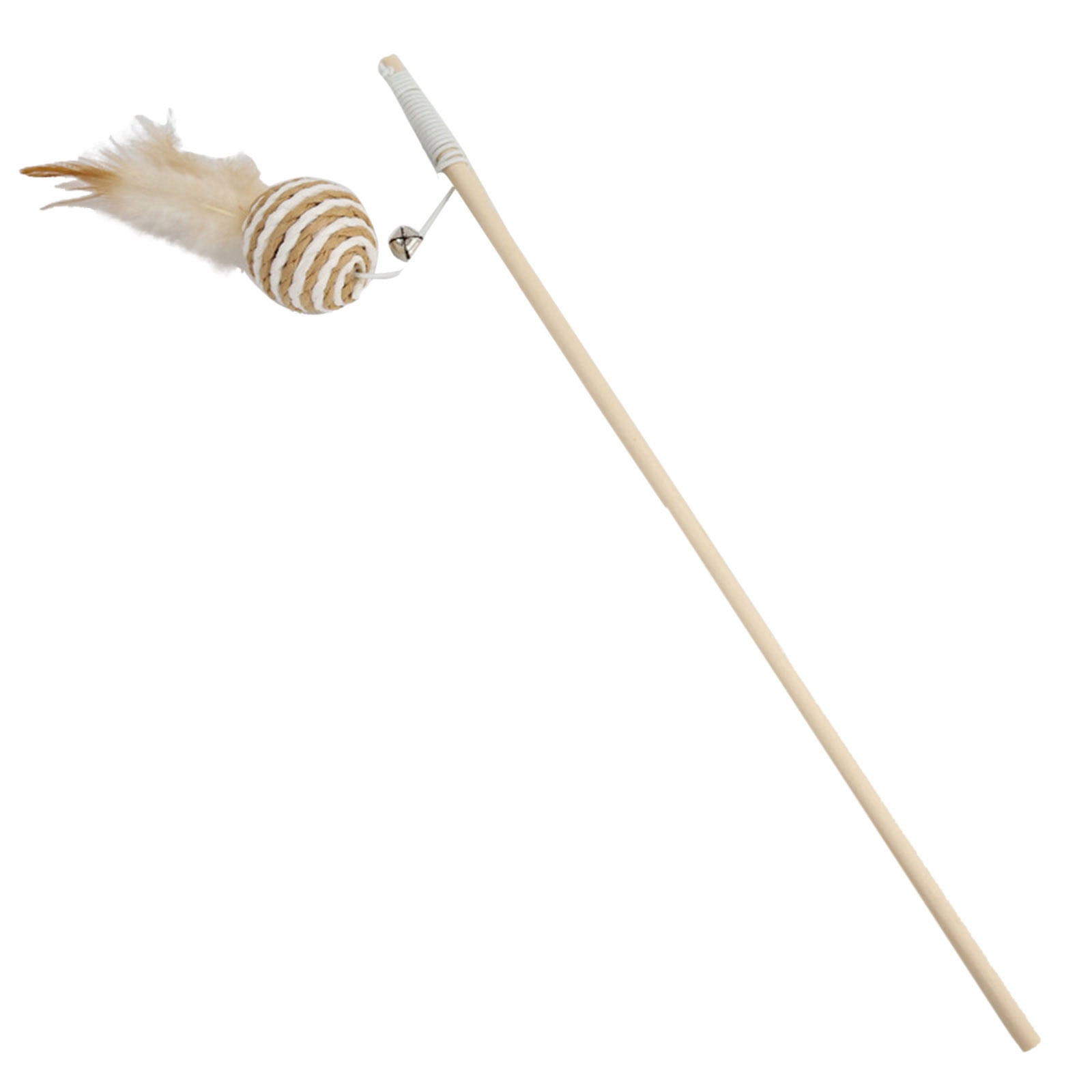 Wooden Interactive Cat Teasing Wand Toy - Feather Design, Strengthen ...