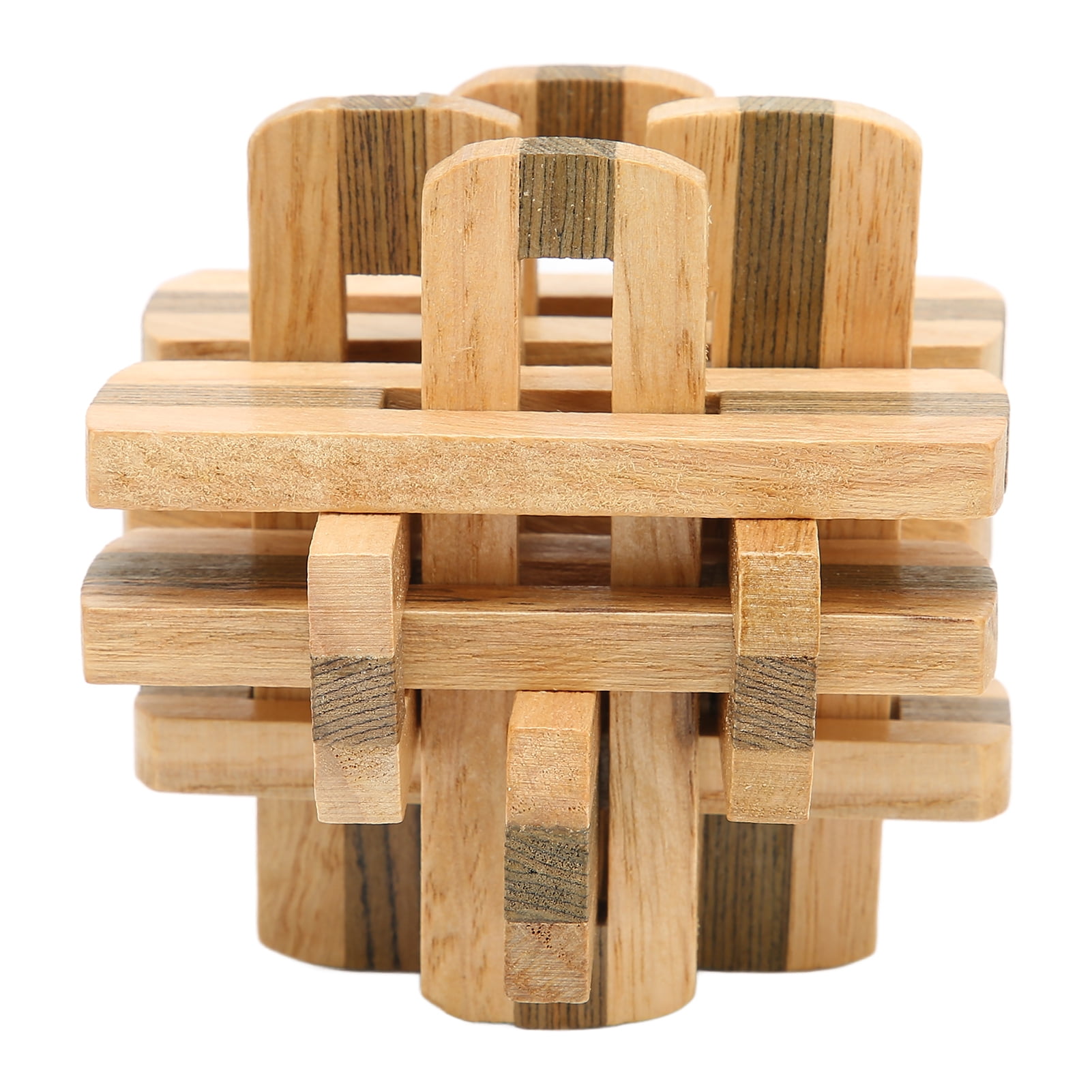 Wooden Interlocking Toy Double Color Prevent Alzheimer Brain Teaser Lock Puzzles for Elderly