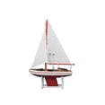 thumbnail image 1 of Wooden It Floats 12" - Red Floating Sailboat Model - Model Ship - Nautical Home, 1 of 2
